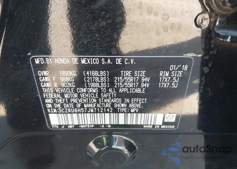 2018 Honda Hr-V Ex z USA, uszkodzony, nr VIN 3CZRU6H57JM712142